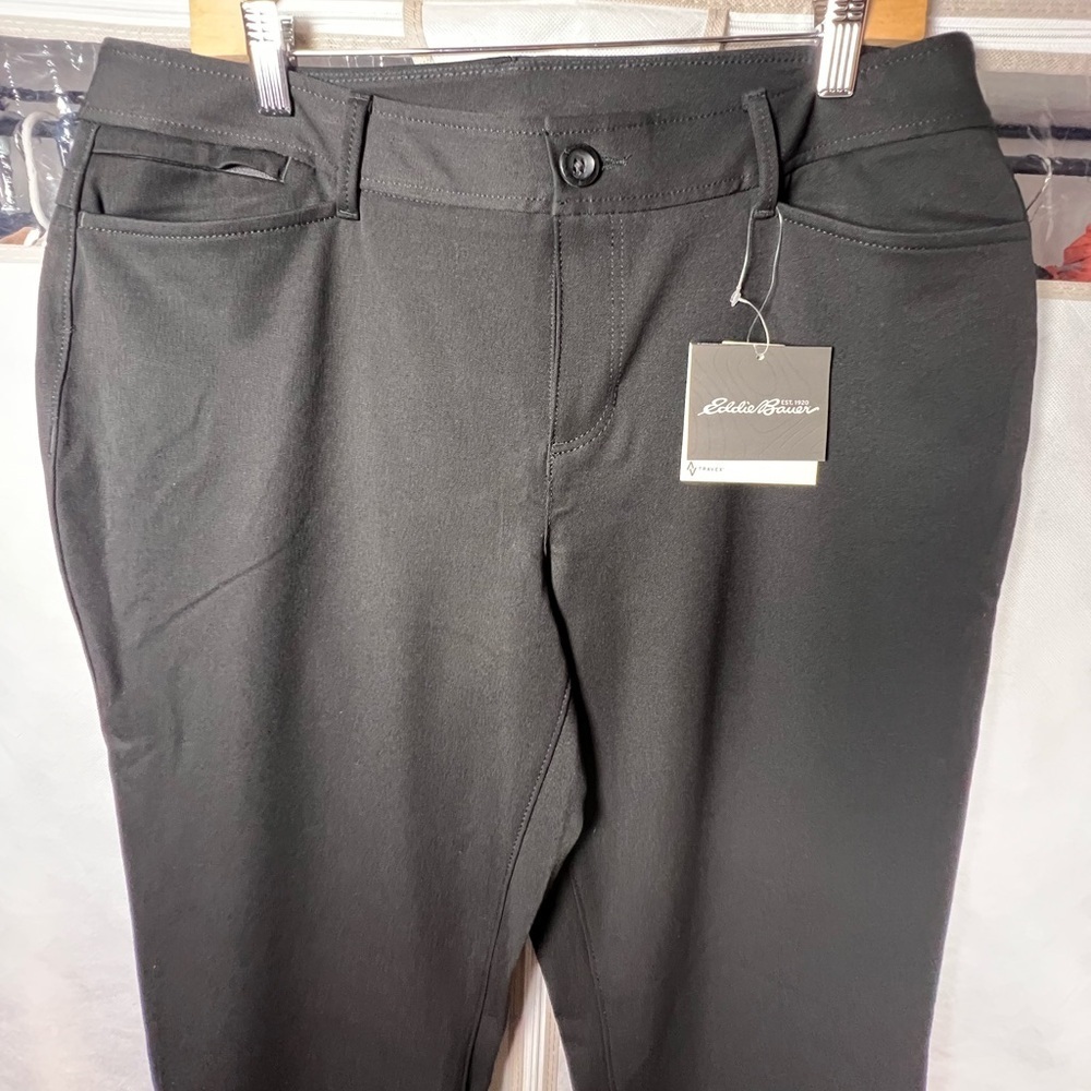 NWT Eddie Bauer Womens New Travex Flexion Horizon Skimmer Black Pants Size 12 - Picture 4 of 11